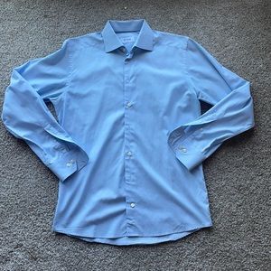 Men’s Eton Slim Fit Blue Pinstripe Dress Shirt size 15.5